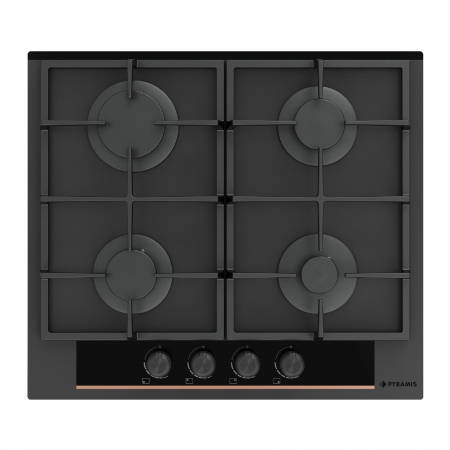 Pachet Pyramis Trio Copper Line 2082 Full Touch Black Glass, cuptor electric, plita gaz si hota decorativa, 16 functii, clasa A, volum 72 l, Soft Close, Rotisor, ghidaje telescopice, 4 arzatoare, grat [6]