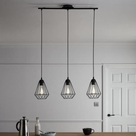 Pendule - Pendul GLS, negru 3 x 60 W • GoodHome Smertrio