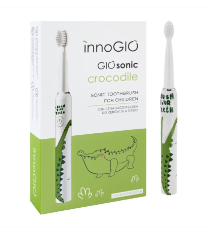 Periuta de dinti electrica Luka GIOsonic Crocodile, 4 capete de schimb, 3 moduri de functionare, verde, pentru copii 3-12 ani [0]