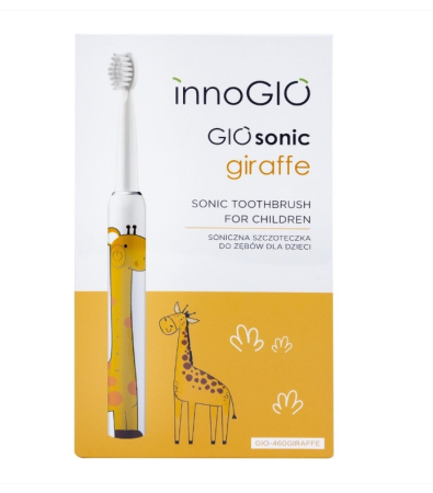 Periuta de dinti electrica Luka GIOsonic Giraffe, 4 capete de schimb, 3 moduri de functionare, galben, pentru copii 3-12 ani [0]