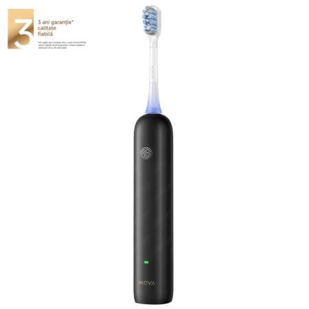 Ingrijire personala - Periuta de dinti electrica Mova Fresh Pro, 69000 vibratii/min, Wireless, Negru