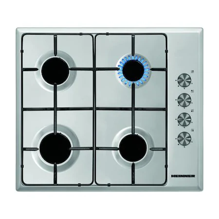 Plita incorporabila Heinner HBH-S584I-IX, Gaz, 4 Arzatoare, Aprindere electrica, Inox [1]