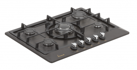 Plita incorporabila Fram FBH-S705IWF-RBK, Gaz, 5 arzatoare, Wok, Aprindere electrica, Gratar fonta, Duze GPL incluse, 70 cm, Negru [2]