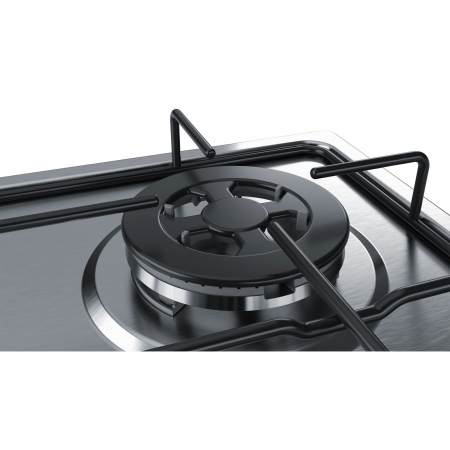 Plita incorporabila Bosch PGH6B5B80, Gaz, 4 arzatoare, Arzator economic, Arzator wok, 60 cm, Inox - RESIGILAT [5]
