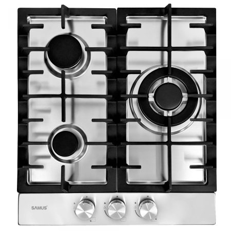 Plite - Plita incorporabila Samus PSG-43SX1, 3 arzatoare, Inox