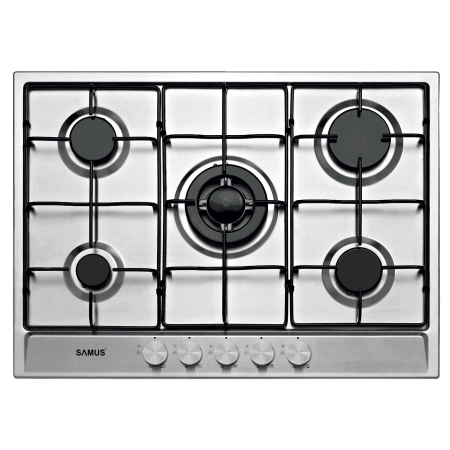 Plite - Plita incorporabila Samus PSG-75SX, 5 arzatoare, Inox