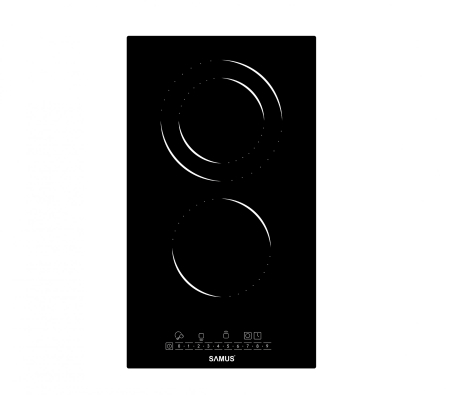 Plite - Plita incorporabila vitroceramica Samus PSVE-32BG4, 2 arzatoare, Neagra