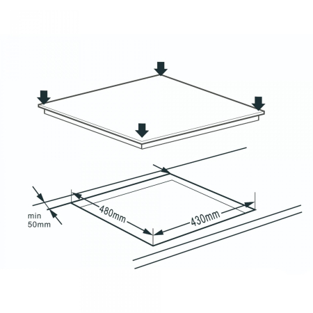 Plita incorporabila vitroceramica Samus PSVE-43BG1, 3 arzatoare, Neagra [1]