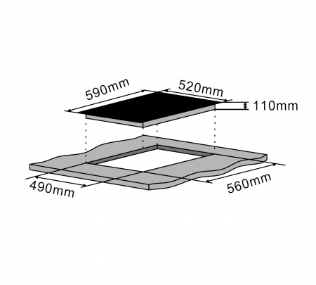 Plita mixta Pyramis 2+2 Gaz & Vitroceramic [2]