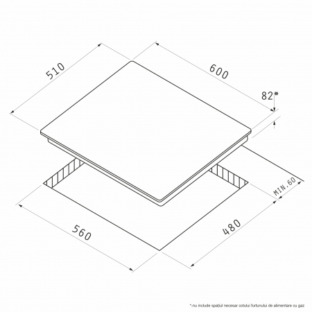 Plita mixta Pyramis 3+1 Gaz & Vitroceramic [3]