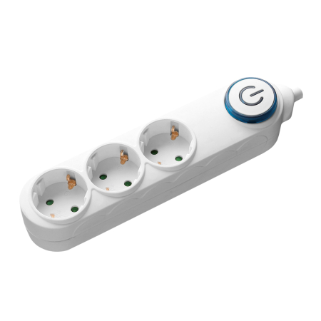 Prelungitoare Tensiune - Prelungitor Samus 3 prize Schuko, 5m, 3680w, 3x 1.5mmp, intrerupator, 3PI5-3680, Alba
