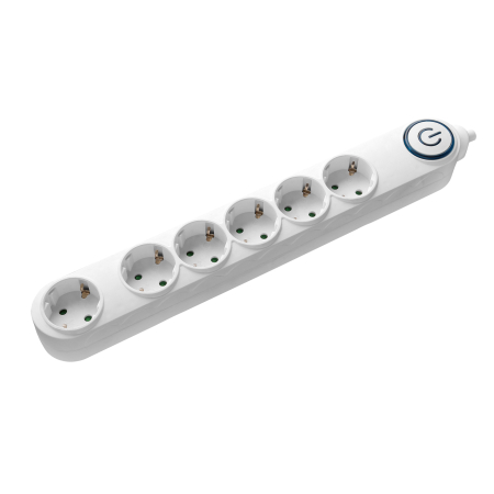 Prelungitoare Tensiune - Prelungitor Samus 6 prize Schuko, 5m, 3680w, 3x 1,5mmp, intrerupator, 6PI5-3680, Alba