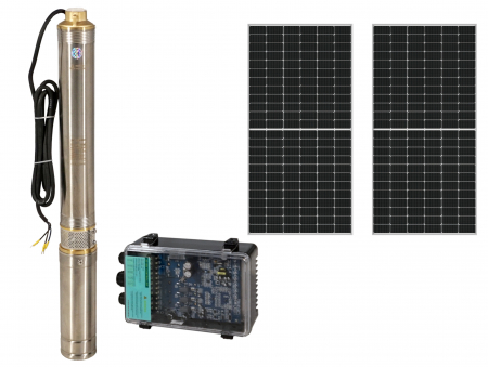 Progarden Pachet 3TSC3.5-50-48/500 Pompa submersibila 1", solar, 500W/48V, MPPT, 50m, 3.5mch, multietajata, apa curata + 2 x SP460M-72H Panou fotovoltaic [2]