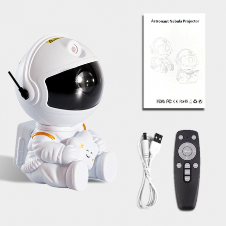 Proiectior stele, ABS/PVC, Model astronaut, Alimentare USB, Alb [3]