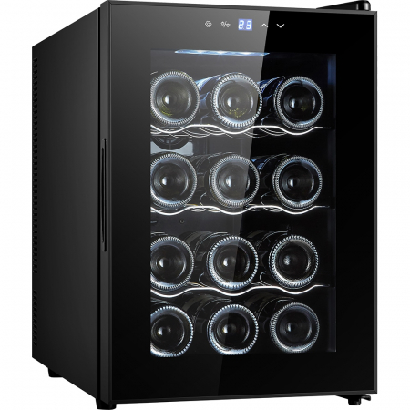 Electrocasnice mari - Racitor de vinuri VORTEX VWC4NBK02D, 12 sticle, H 53 cm, Clasa F, negru