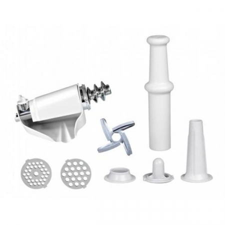 Masina de tocat Heinner MG-W1200R, 1360W, Accesoriu rosii, Accesoriu carnati, Cutit inox, Alb [2]