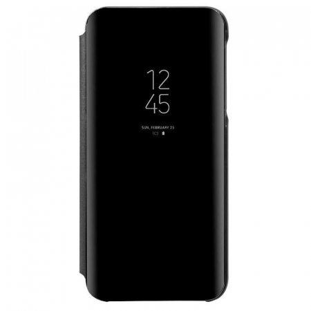 Husa Samsung, Galaxy A10, A105 Clear View Flip Mirror Stand, Neagra [0]