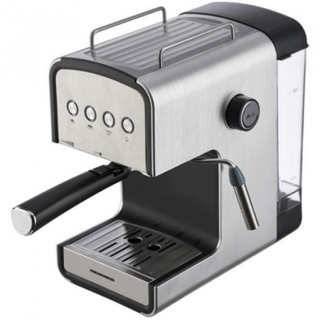 Espressor semi-automat Heinner HEM-B2012SA, 20 bar, 850W, rezervor apa detasabil 1.2l, optiuni presetate pentru espresso lung/scurt, filtru din inox, plita pentru mentinere cafea calda, decoratii inox [1]