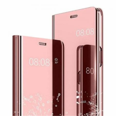 Husa Huawei Y6 2019 / Y6 Prime 2019, Clear View Flip Mirror Stand, Roz/Pink [1]