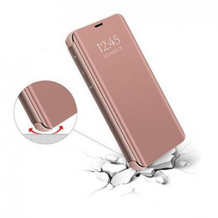 Husa Huawei Y6 2019 / Y6 Prime 2019, Clear View Flip Mirror Stand, Roz/Pink [3]