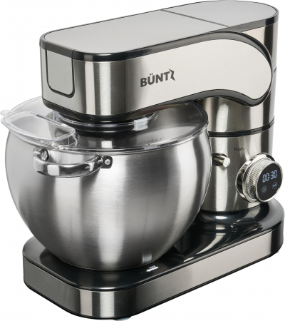 Robot de bucatarie Buntz BMP-2000SL, 2000 W, Bol 10 L Inox, 6 Viteze, Functie Pulse, display Tactil, Tocator si Blender, Inox [3]