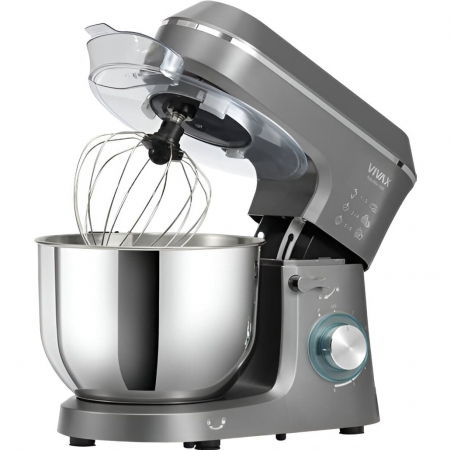 Robot de bucatarie Vivax RM-61400SX, 1400W, capacitate 6L, 6 trepte de viteza, functia Pulse, 3 accesorii detasabile, negru/argintiu [1]