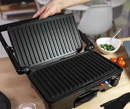 Sandwich maker Taurus Grill & Co Legend, 1500W, Termostat, Placi antiaderente, Deschidere 180º, Pereti reci, Depozitare verticala, Inox [7]