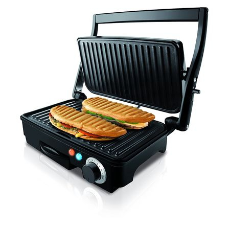 Sandwich maker Taurus Grill & Co Legend, 1500W, Termostat, Placi antiaderente, Deschidere 180º, Pereti reci, Depozitare verticala, Inox [11]