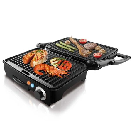 Sandwich maker Taurus Grill & Co Legend, 1500W, Termostat, Placi antiaderente, Deschidere 180º, Pereti reci, Depozitare verticala, Inox [10]