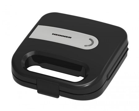 Sandwich maker HEINNER ELITESNACK SM-K750FSBK, 750w, capacitate: 2 sandwich-uri, placi antiadezive fixe tip sandwich, negru [1]