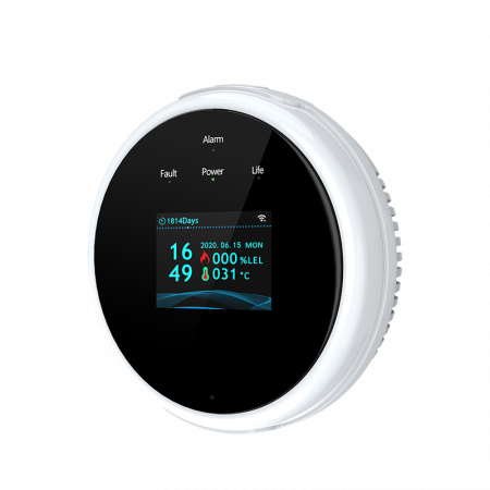 Senzor detector de gaz wireless, portabil, pentru detectare scurgere de gaze, smart control, display LCD, semnal luminos si acustic cu notificare pe telefon [1]