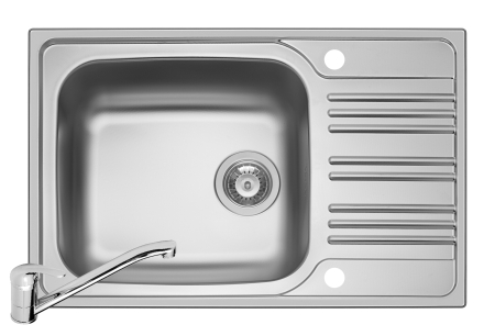 CHIUVETE - Set 2IN 1 Chiuveta Inox INSET 1B1D REV SM + Baterie