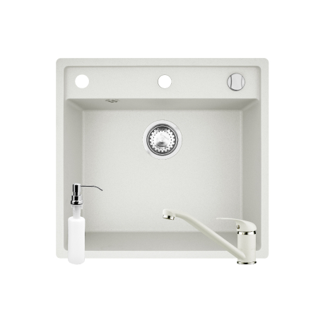 CHIUVETE - Set 3in1 chiuveta granit Cristal 1B 53x50 Snow