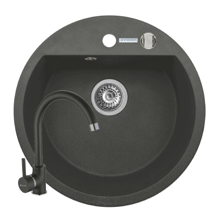 CHIUVETE - Set chiuveta granit MIDO ?51 si baterie Eco Bello Black