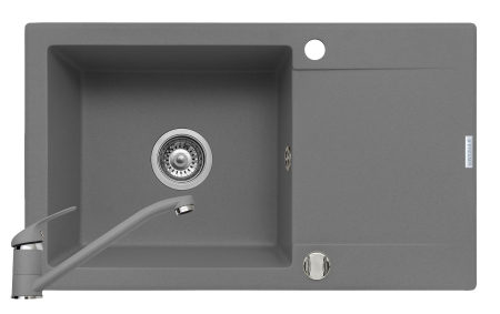 CHIUVETE - Set chiuveta granit MIDO PLUS & baterie ASALIA - Grey