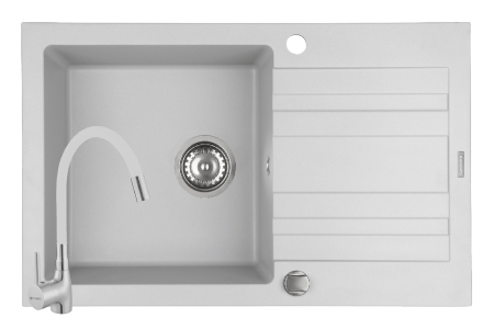 CHIUVETE - Set chiuveta granit NAXOS 1B1D 79x50 si baterie Eco Flessi White