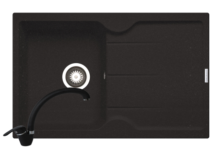 CHIUVETE - Set chiuveta granit PORTOS & baterie OSSIA - Black