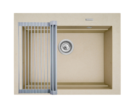 CHIUVETE - Set chiuveta granit SIROS 67x51,5 1B Beige si suport multifunctional ROLL UP