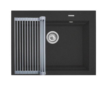 CHIUVETE - Set chiuveta granit SIROS 67x51,5 1B Black si suport multifunctional ROLL UP