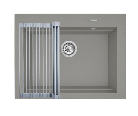 CHIUVETE - Set chiuveta granit SIROS 67x51,5 1B Industrial Grey si suport multifunctional ROLL UP