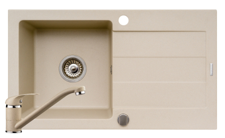 CHIUVETE - Set chiuveta granit SPARTA 1B 1D & baterie ASALIA - Beige