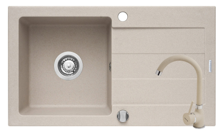 CHIUVETE - Set chiuveta granit Sparta 1B 1D & Baterie Bello - BEIGE