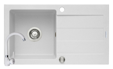 CHIUVETE - Set chiuveta granit Sparta 1B 1D si baterie Bello White
