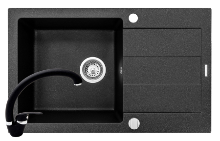 CHIUVETE - Set chiuveta granit SPARTA PLUS & baterie OSSIA - Black