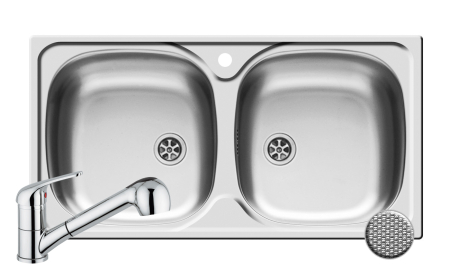 Chiuvete inox - Set chiuveta inox E78 LN & baterie FIDO crom