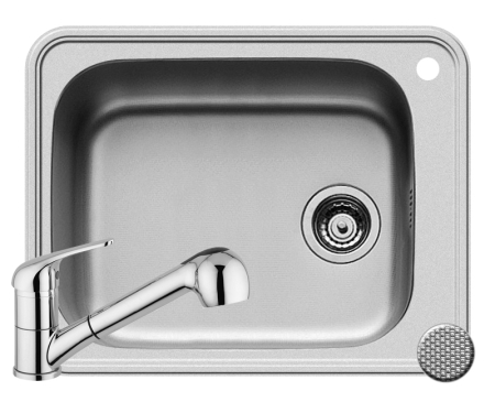 Chiuvete inox - Set chiuveta inox SPACE PLUS 1B LN & baterie FIDO crom