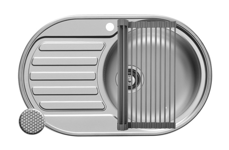 Chiuvete inox - Set chiuveta inox SR MINI 1B1D DR si suport multifunctional ROLL UP
