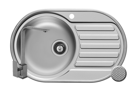 CHIUVETE - Set chiuveta inox SR MINI 1B1D ST si baterie ECO CECILIA