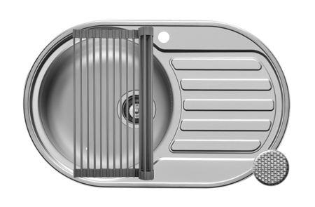 Chiuvete inox - Set chiuveta inox SR MINI 1B1D ST si suport multifunctional ROLL UP