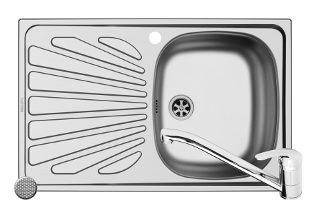 Chiuvete inox - Set CRETA 1B 1D DR LN + ASALIA